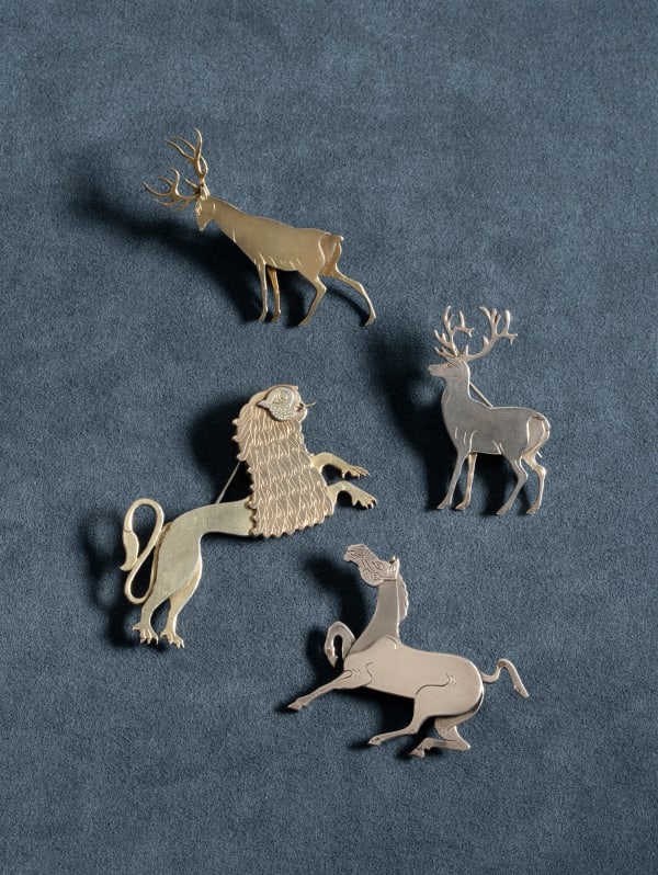 Brooches, various animals