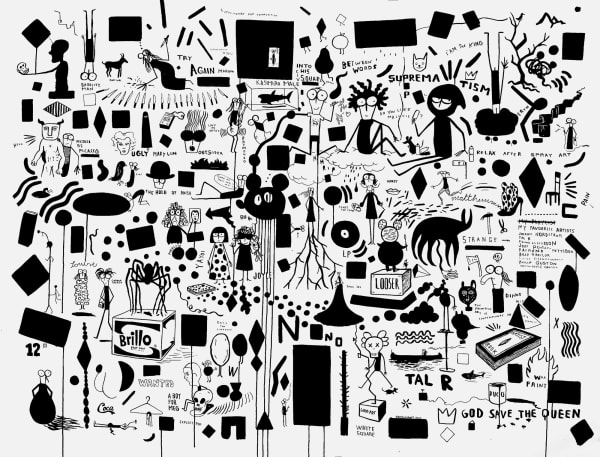 Fausto Gilberti Suprematist pop composition, 2022 Chinese ink on paper 152 x 200 cm 59 7/8 x 78 3/4 in