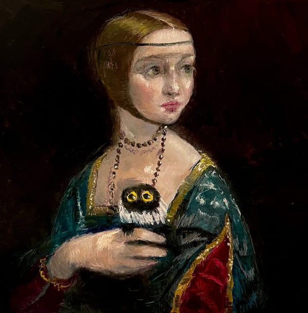 Vanessa Stockard K-bombs Da Vinci, 2021 Oil on dibond 30 x 30 cm 11 3/4 x 11 3/4 in