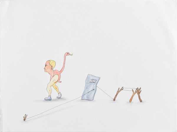 Federico Luger Ecosystem (Duck and Door), 2014 Watercolour and Ink on paper 24 x 32 cm 9 1/2 x 12 5/8 in