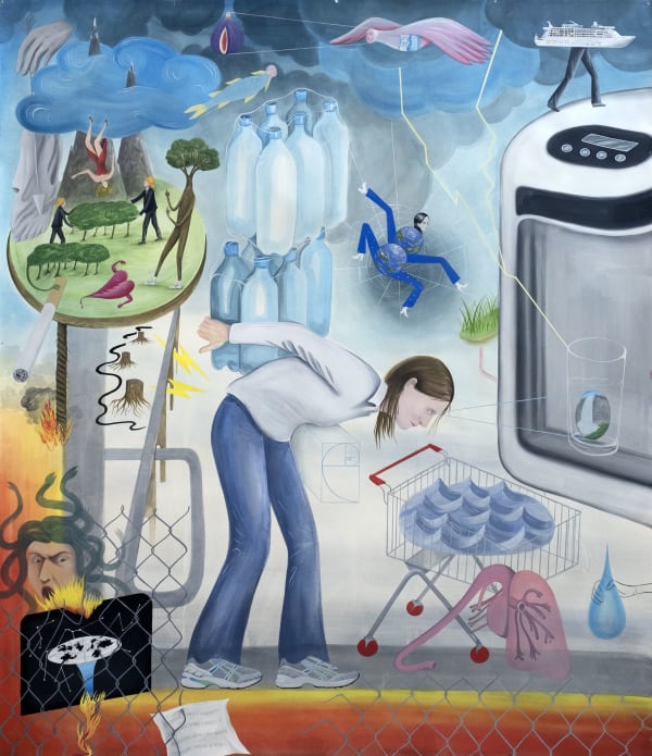 Agnese Guido Allegoria dell'acqua, 2023 Gouache on cotton paper 165 x 140 cm 65 x 55 1/8 in