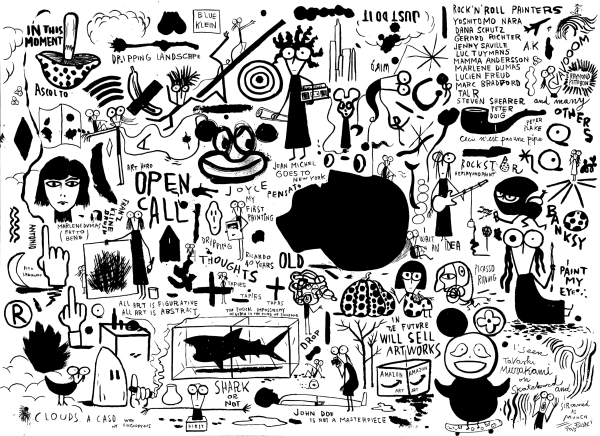 Fausto Gilberti All art is figurative, 2025 Chinese Ink on paper 55 x 75 cm 21 5/8 x 29 1/2 in