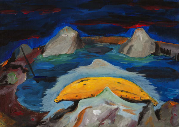 Federico Luger Banana sull vulcano spento, 2014 Acrylic on canvas 25 x 35 cm 9 7/8 x 13 3/4 in