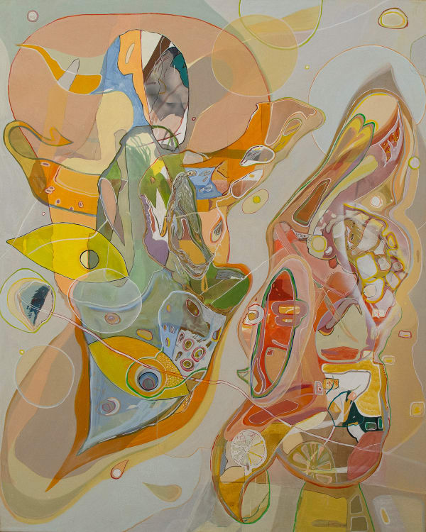 Gian-Martino Cecere L'incontro, 2021, Mixed technique on canvas 200 x 160 cm 78 3/4 x 63 in