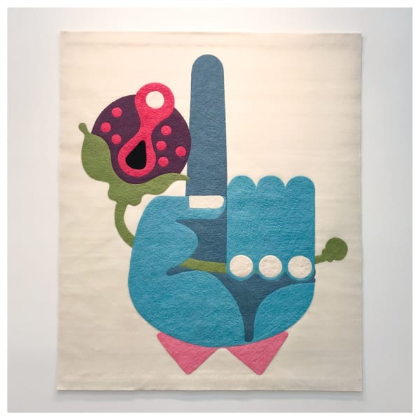 Edgar Orlaineta Hand with flower, 2018 Textile Arts Wool 66 9/10 × 63 in 170 × 160 cm