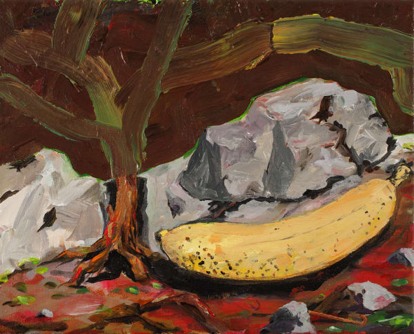 Federico Luger Banana con bastone, 2014 Acrylic on canvas 24 x 30 cm 9 1/2 x 11 3/4 in