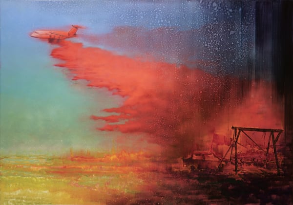 Attila Szűcs, Burning plane, 2020