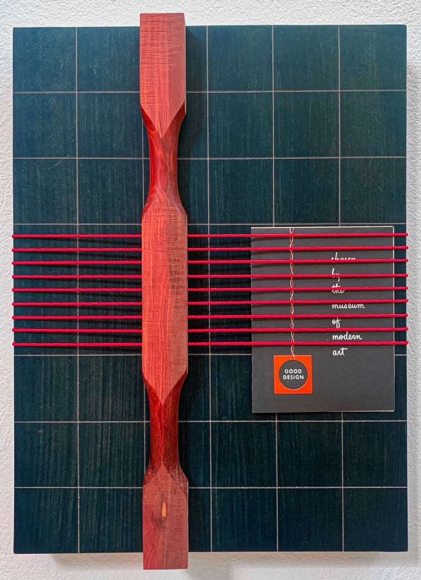 Edgar Orlaineta Good design, 2023 Nylon, oil paint, varnished wood on MDF board. 40 x 30 cm 15 3/4 x 11 3/4 in