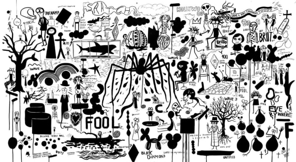 Fausto Gilberti Art is fool, 2021 ink on paper 110 x 220 cm 43 1/4 x 86 5/8 in