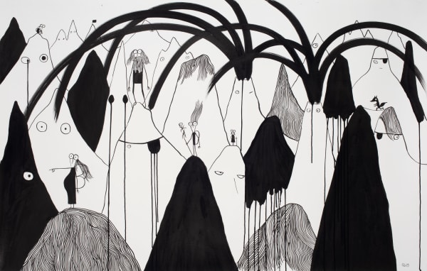 Fausto Gilberti Vulcani e montagne, 2023 Chinese Ink on paper 88 x 140 cm 34 5/8 x 55 1/8 in