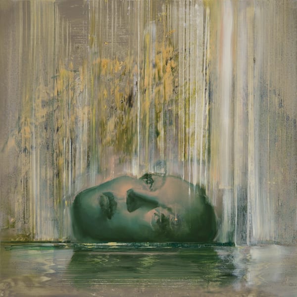 Attila Szűcs Head sinking into memories, 2023-24 Oil on gesso on plywood 50 x 50 cm 19 3/4 x 19 3/4 in