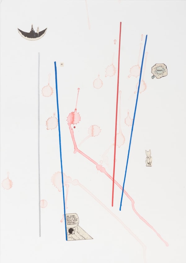 Federico Luger Line Concept: Poof, 2015 Collage, pen and marker on paper 42 x 29.7 cm 16 1/2 x 11 3/4 in