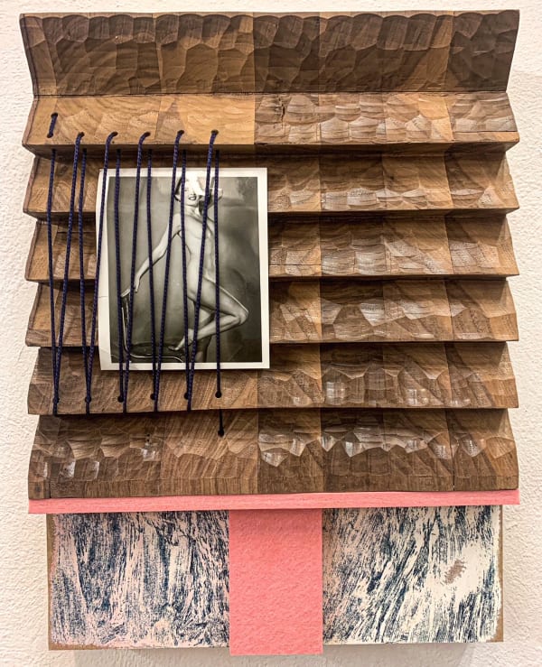 Edgar Orlaineta Temple, 2023 Nylon, acrylic paint, synthetic felt and varnished wood on MDF board. 40 x 30 cm 15 3/4 x 11 3/4 in