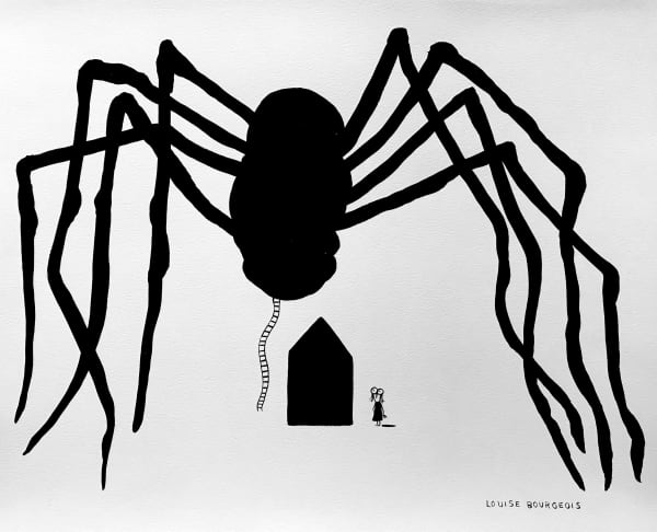 Fausto Gilberti Louise Bourgeois, 2022 chinese ink on paper 40 x 50 cm 15 3/4 x 19 3/4 in