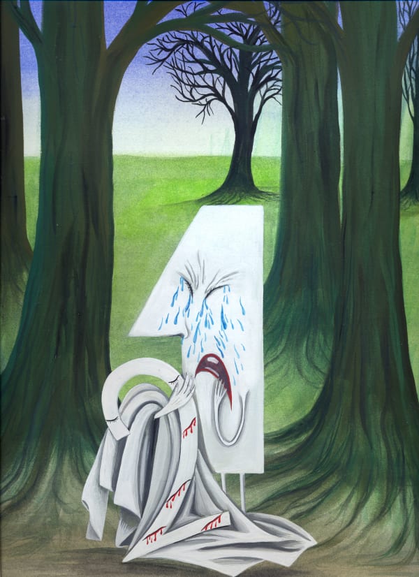 Agnese Guido La competizione non è così crudele, 2020 Gouache on paper 31 x 24 cm 12 1/4 x 9 1/2 in