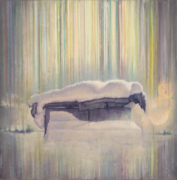 Attila Szűcs, Planking sculpture at winter, 2021