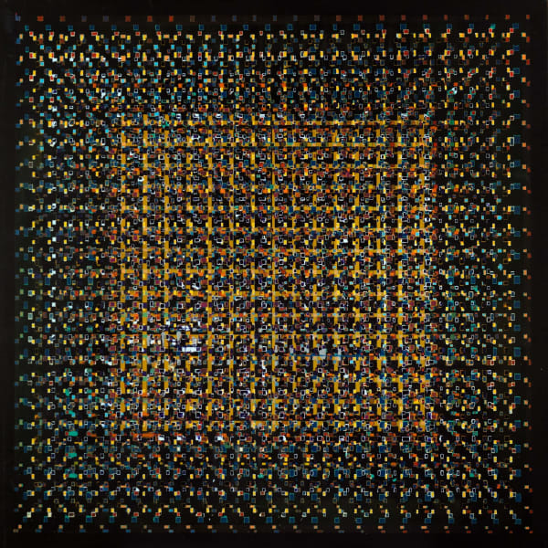 Marko Lađušić Cosmic Cube 2, 2022 Acrylic on wood panel 75x75x7 cm