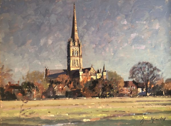 Bruce Yardley, SALISBURY CATHEDRAL FROM HARNHAM MEADOW
