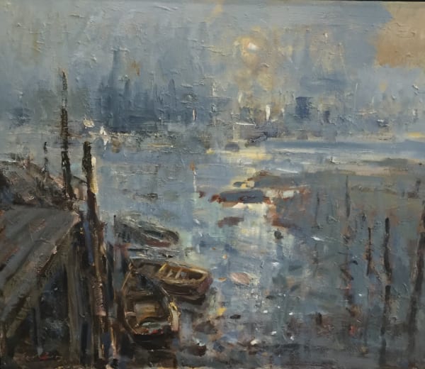 Gareth Parry, QUIET MORNING, OLD DOCKS AND INDUSTRY