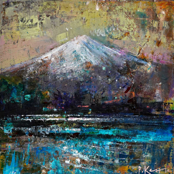 Peter Kettle MT FUJI, KAWAGUCHIKO LAKE Oil 50 x 50 cm 19 3/4 x 19 3/4 in