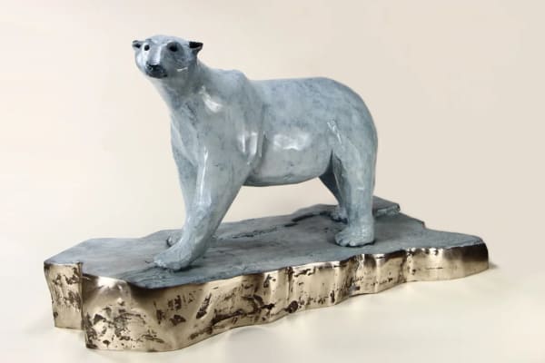 Matt Duke SOLITUDE (POLAR BEAR) Bronze 3/9 12 1/4 x 19 3/4 x 7 7/8 in 31 x 50 x 20 cm