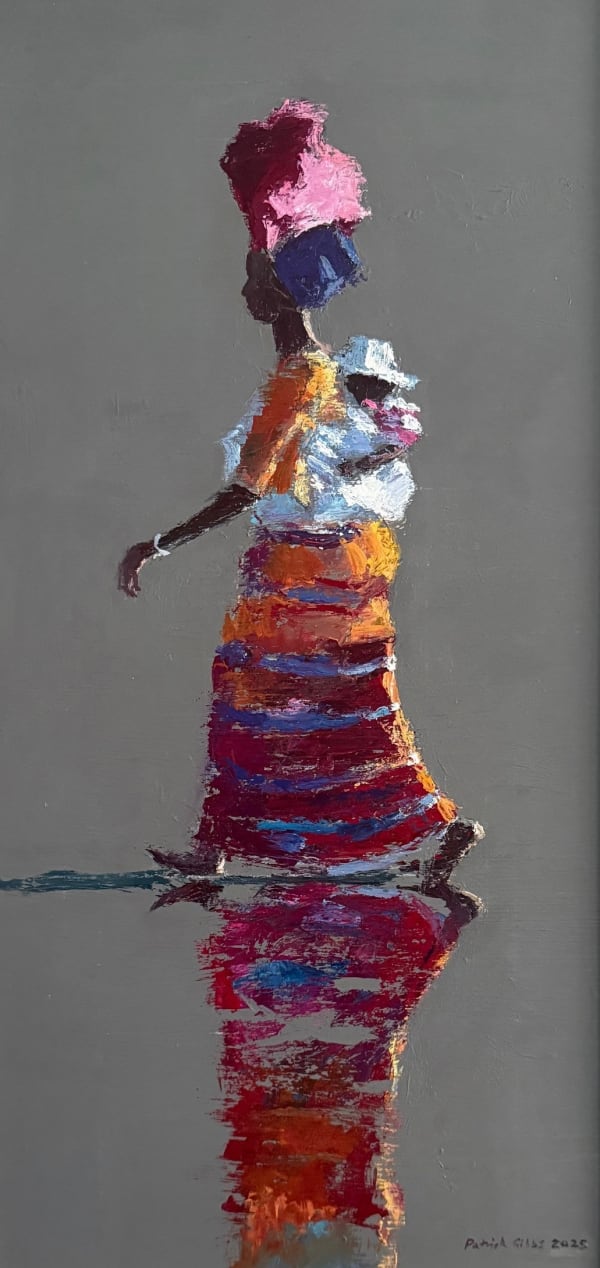 Patrick Gibbs, WOMAN WITH BABY WALKING PURPOSEFULLY, GAMBIA