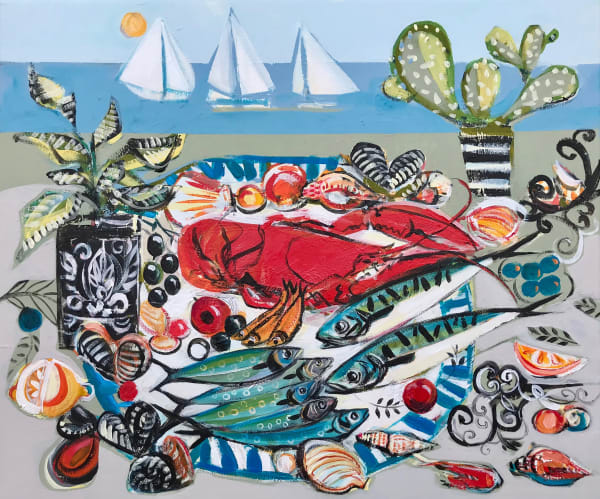 Marissa Weatherhead THE RACE Acrylic on Canvas 19 3/4 x 23 5/8 in 50 x 60 cm