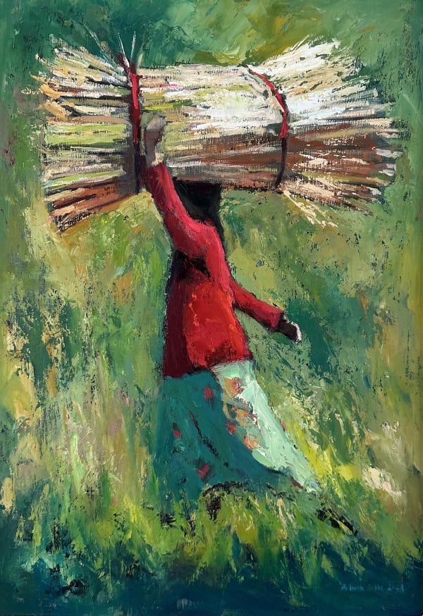 Patrick Gibbs, WOMAN CARRYING SUGARCANE, MYANMAR, 2023