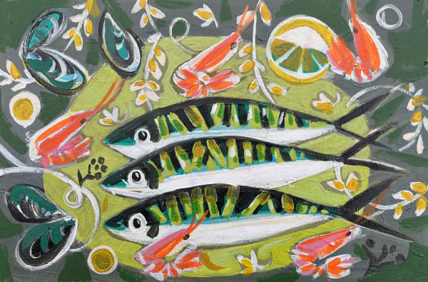 Marissa Weatherhead, THREE FISH AND FIVE PRAWNS