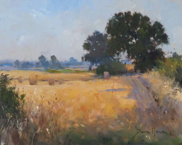 David Howell CUT AND BALED, STEARSBY Oil on Canvas 20.3 x 25.4 8 x 10