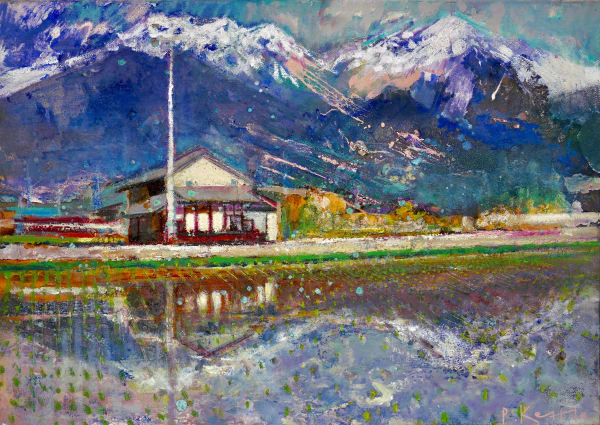 Peter Kettle, RICE FIELD - HIDA MOUNTAINS, JAPAN ALPS