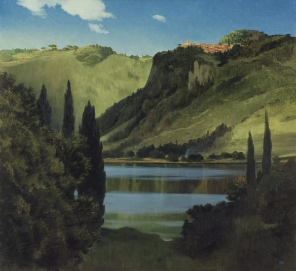 Michael Bennallack Hart LAKE NEMI Oil on canvas 22 x 24 in 55.9 x 61 cm