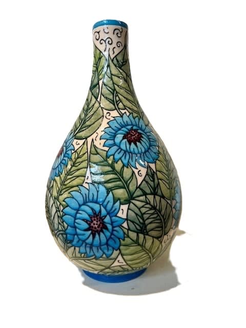 Dennis Chinaworks PERSIAN FLOWERS Earthenware, platinum lustre height 13 in 4/10