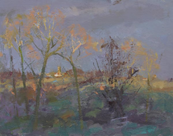 Jacqueline Williams CHURCH HILL Oil on panel 13 x 10 in 33 x 25 cm