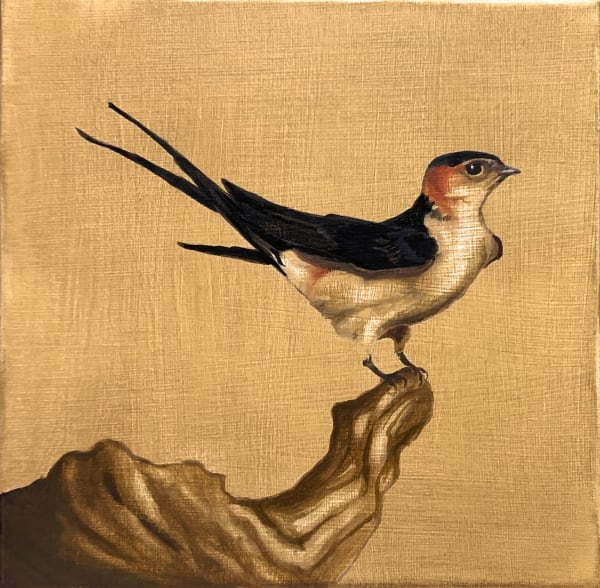 Finn Campbell-Notman SWALLOW 3 Oil on canvas 7 7/8 x 7 7/8 in 20 x 20 cm