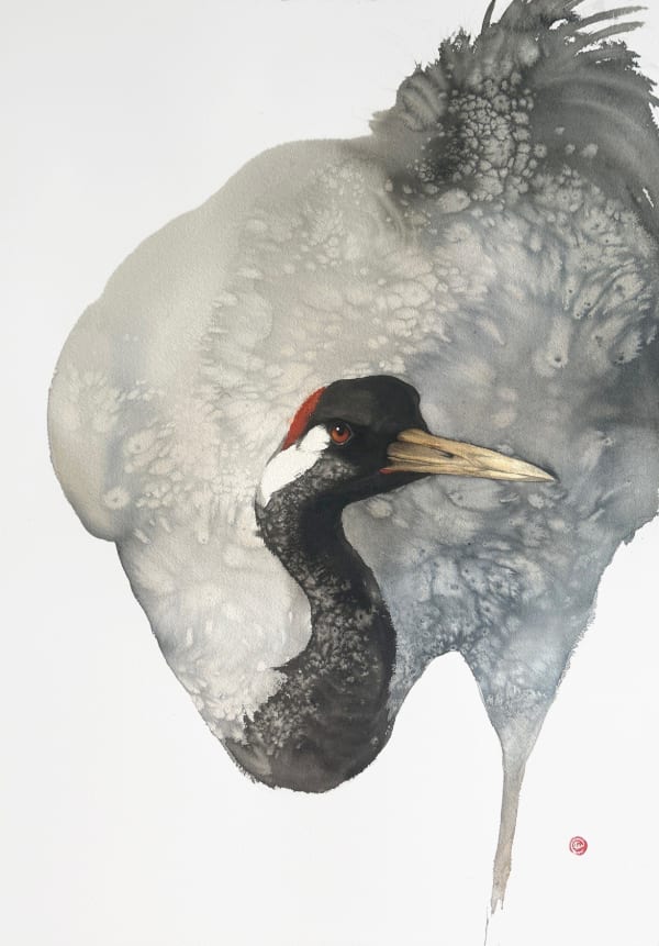 Karl Martens CRANE (Unframed) Watercolour 30 x 42 in 76.2 x 106.7 cm