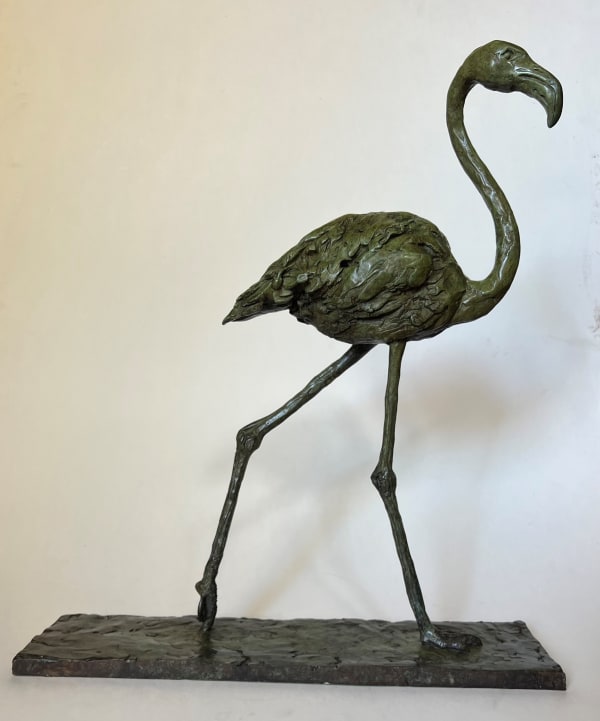 Sam Sopwith FLOUNCING FLAMINGO Bronze 20 1/2 x 17 3/4 x 4 3/4 in 52 x 45 x 12 cm