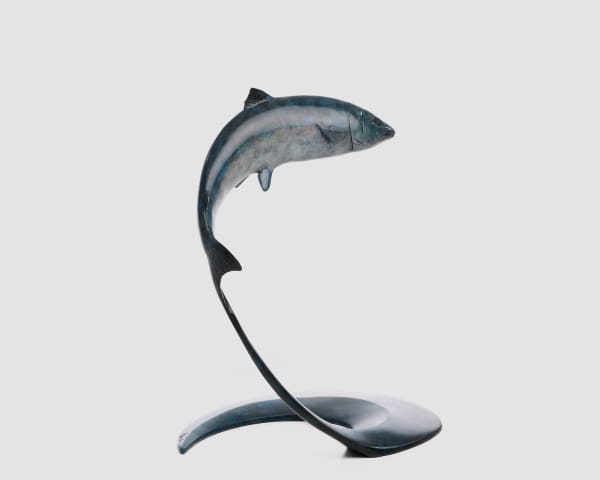 Matt Duke LEAPING SALMON Bronze 2/12 24 3/8 x 22 1/8 x 15 3/4 in 62 x 56 x 40 cm