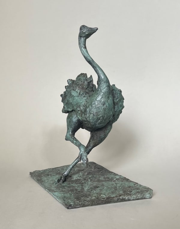 Sam Sopwith OSCILLATING OSTRICH Bronze 13 x 10 1/4 x 7 1/2 in 33 x 26 x 19 cm
