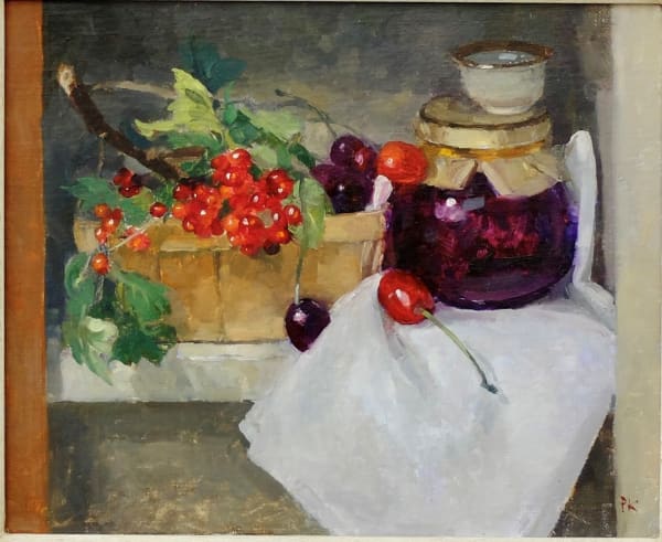 Pamela Kay, REDCURRANTS AND CHERRIES ON A SHELF