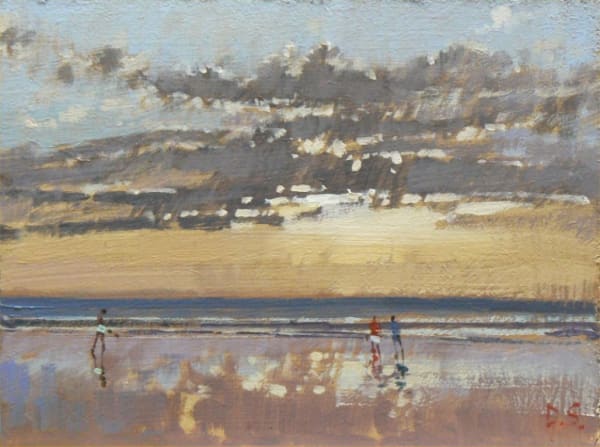 David Sawyer, SUNSET, WALKERS ON THE BEACH