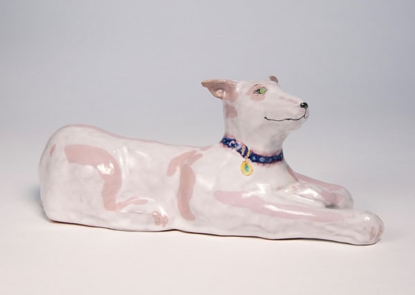 Agalis Manessi SCOTT HAVING A REST Maiolica (painted clay) 11 3/8 x 4 3/4 x 3 1/8 in 29 x 12 x 8 cm