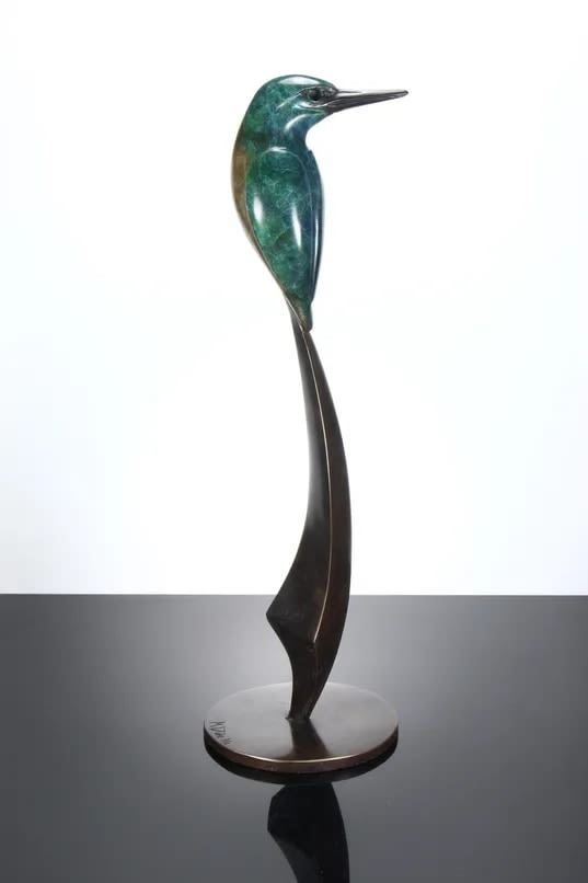 Matt Duke ELEGANCE (KINGFISHER) Bronze 2/12 14 1/8 x 4 x 3 1/2 in 36 x 10 x 9 cm