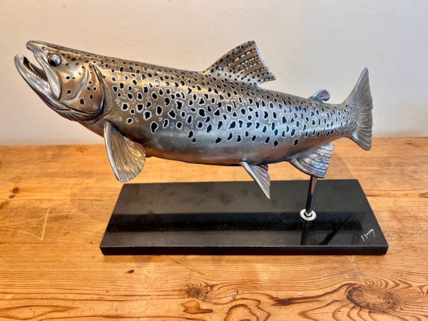 Jason Sweeney WILY TROUT Stainless Steel 13 x 19 x 10 in 33 x 48.3 x 25.4 cm