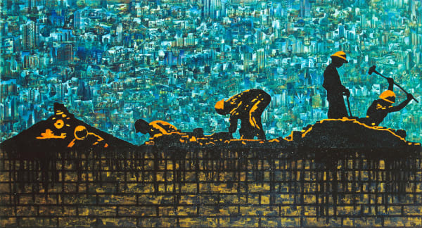 From Old to New《破旧立新》, 2010 Mixed media on canvas 综合媒材布本 160 x 300cm