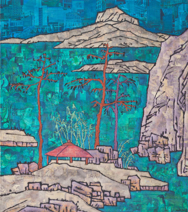 Red Pavilion in Spring Time《春江红亭》