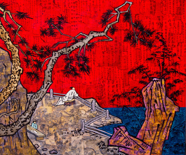 Reading under a Pine Tree《松下闲吟图》