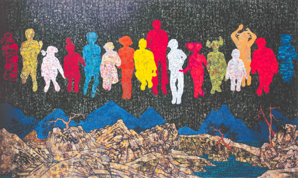 Big Leap《跃》, 2010 Mixed media on canvas 综合媒材布本 200 x 340cm