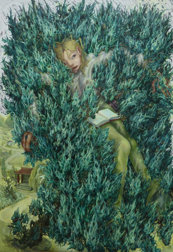 王冠蓁 Wang Guan-Jhen, 掉筆的寫生 Bed by Road, 2024