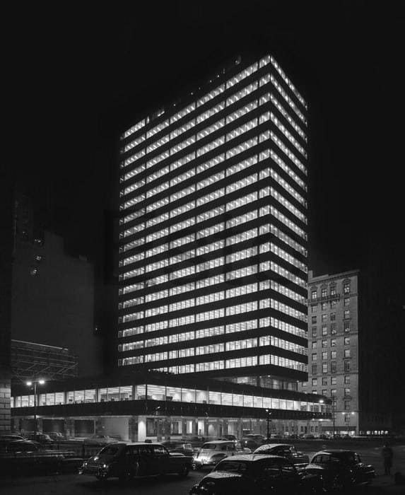 Lever House Corporate Headquarters, Skidmore, Owings & Merrill, New York, NY, 1952 Gelatin Silver Print 20" x 16" (51 x 41 cm) Edition of 20 plus 4 artist's proofs